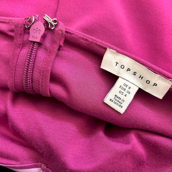 Super Sexy PINK Midi BIG BOW Coquette Stretchy Cocktail Bodycon Dress Size 4 - Picture 6 of 9